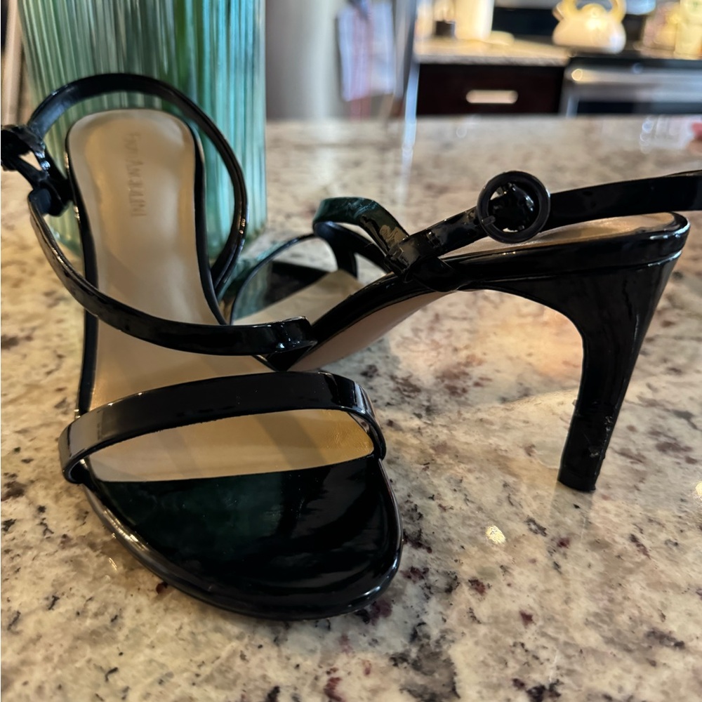 Enzo Angiolini Black strappy patent leather heels